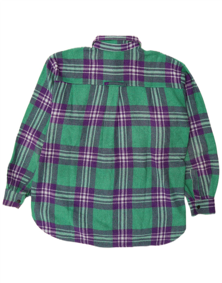 Camisa masculina de flanela CONTE OF FLORENCE lã xadrez verde médio