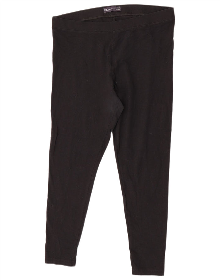 Leggings femininos MARKS & SPENCER Reino Unido 14 grandes de algodão preto