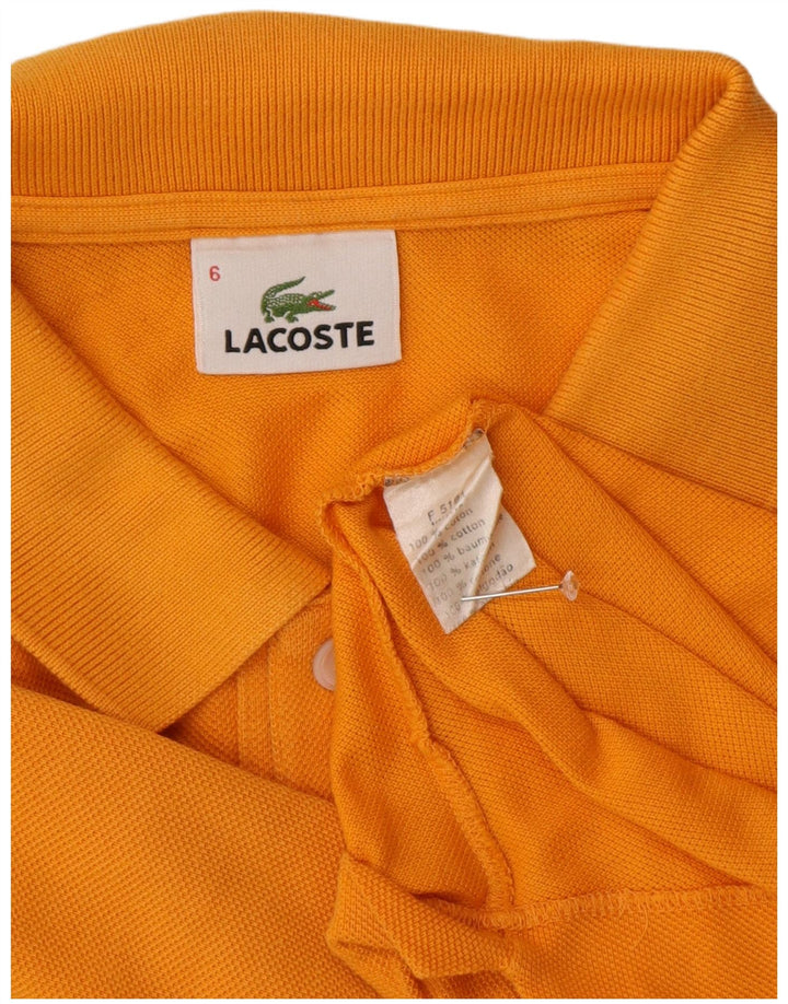 Camisa polo masculina Lacoste tamanho 6 XL laranja algodão