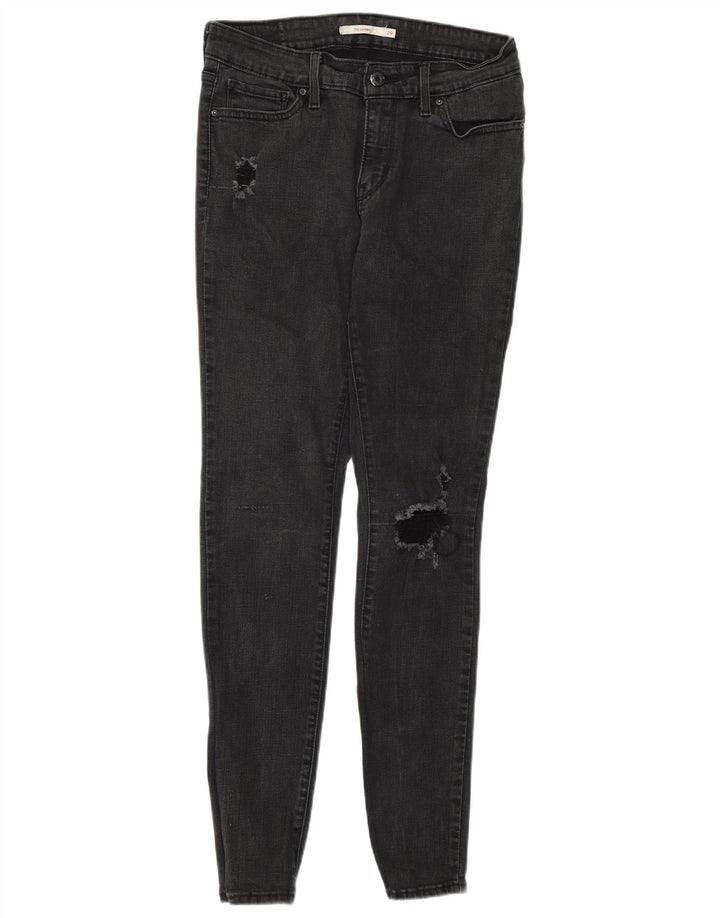 Calça jeans feminina LEVI'S 711 desgastada W29 L30 cinza