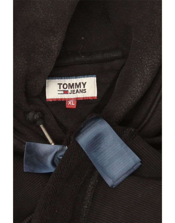 TOMMY HILFIGER Masculino moletom com capuz XL algodão preto