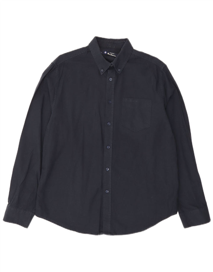 Camisa masculina Ben Sherman grande algodão azul marinho