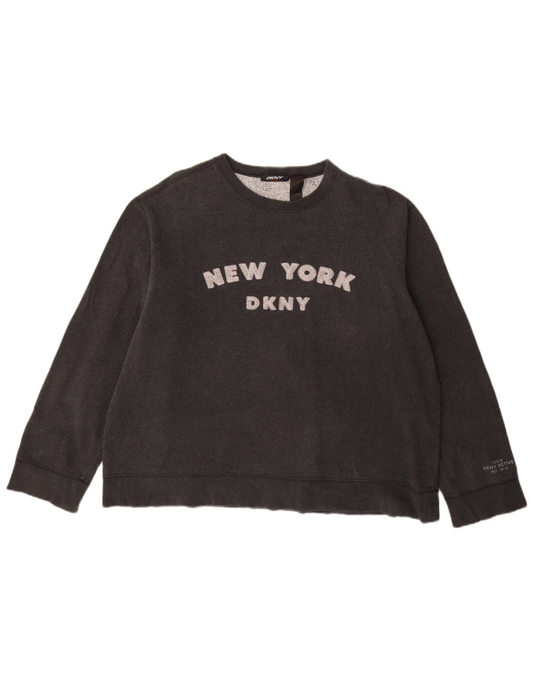 Suéter gráfico feminino DKNY UK 18 XL algodão preto