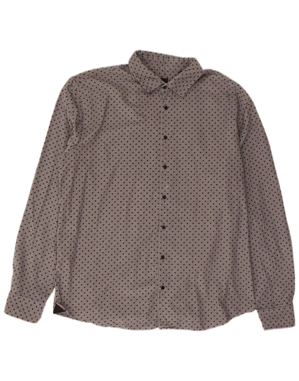 Hugo Boss Mens Slim Fit Shirt 2XL Grey Spotted Cotton