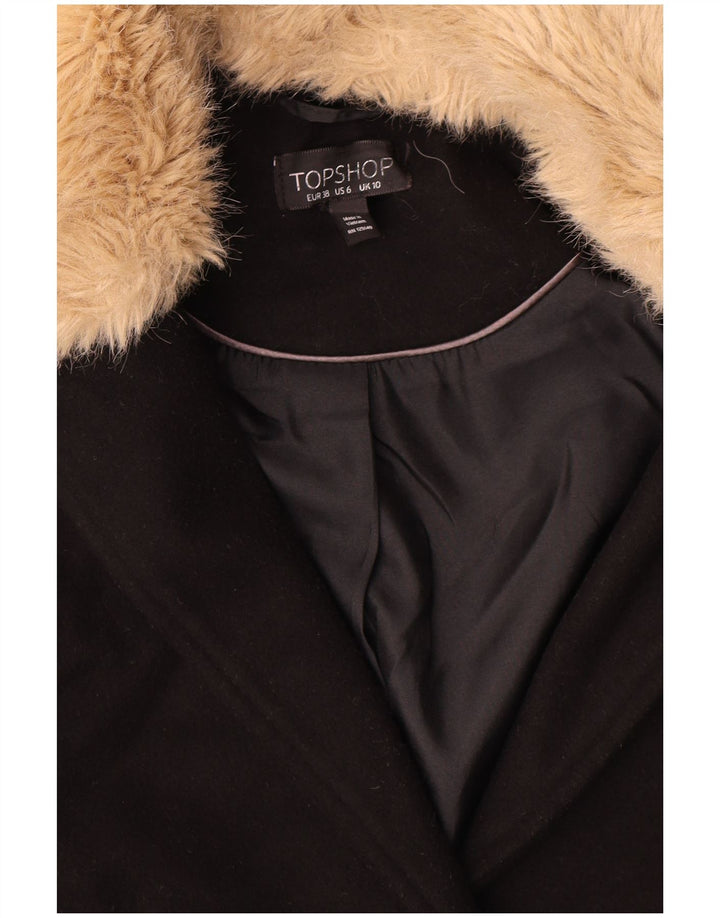 Sobretudo oversized feminino Topshop UK 10 poliéster preto pequeno