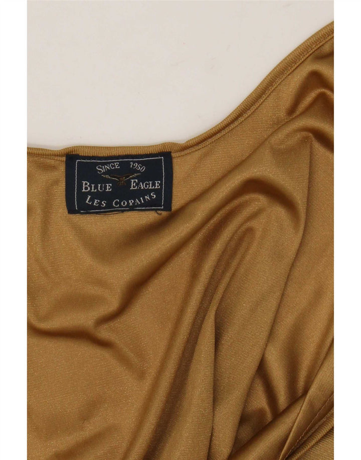 Vestido feminino Les Copains Blue Eagle Slip Reino Unido 12 Médio Dourado
