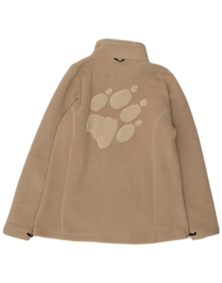 Jaqueta feminina Jack Wolfskin com forro gráfico de lã Reino Unido 16 grande bege