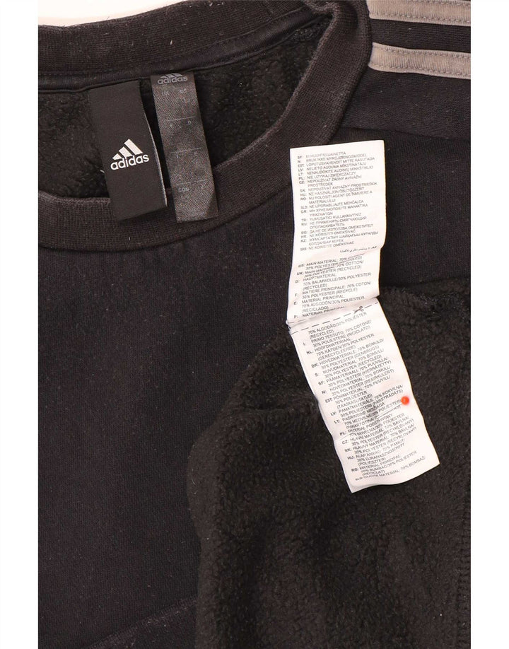 Adidas Mens Moletom Jumper Grande Algodão Preto