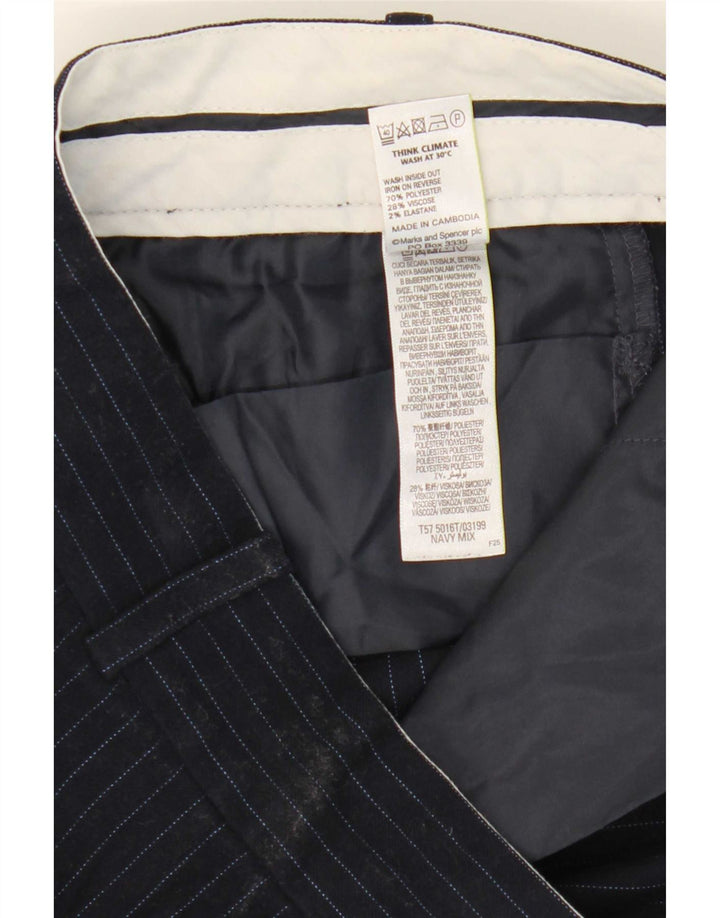 Calça feminina Marks & Spencer Reino Unido 12 médio W32 L27 azul marinho