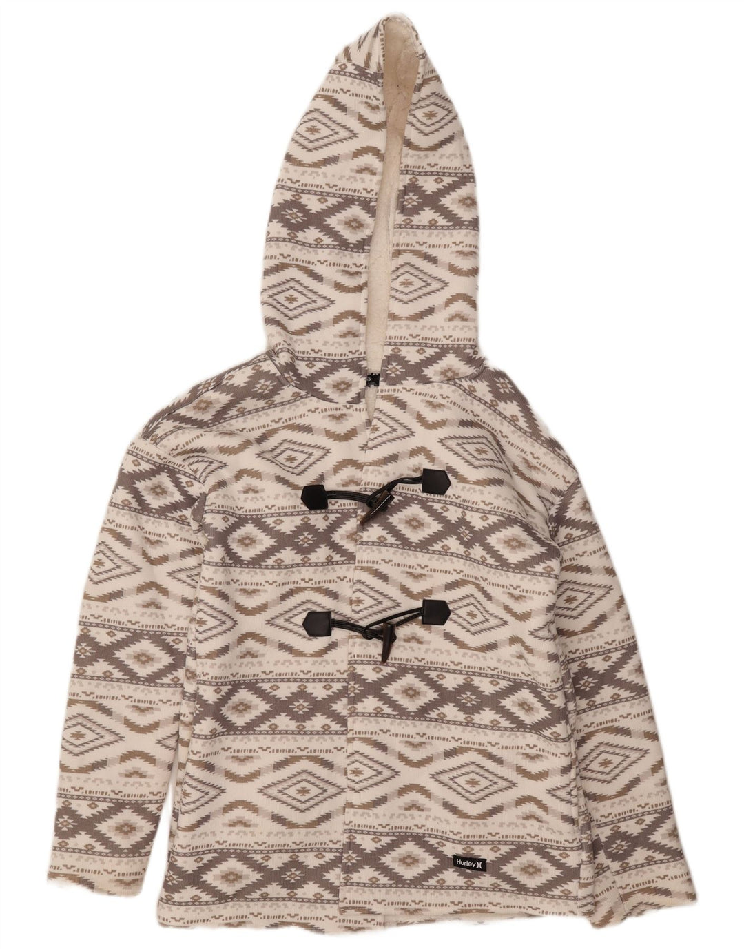 Jaqueta Hurley Feminina Oversized Duffle UK 6 XS Cinza Argyle/Diamond Aztec