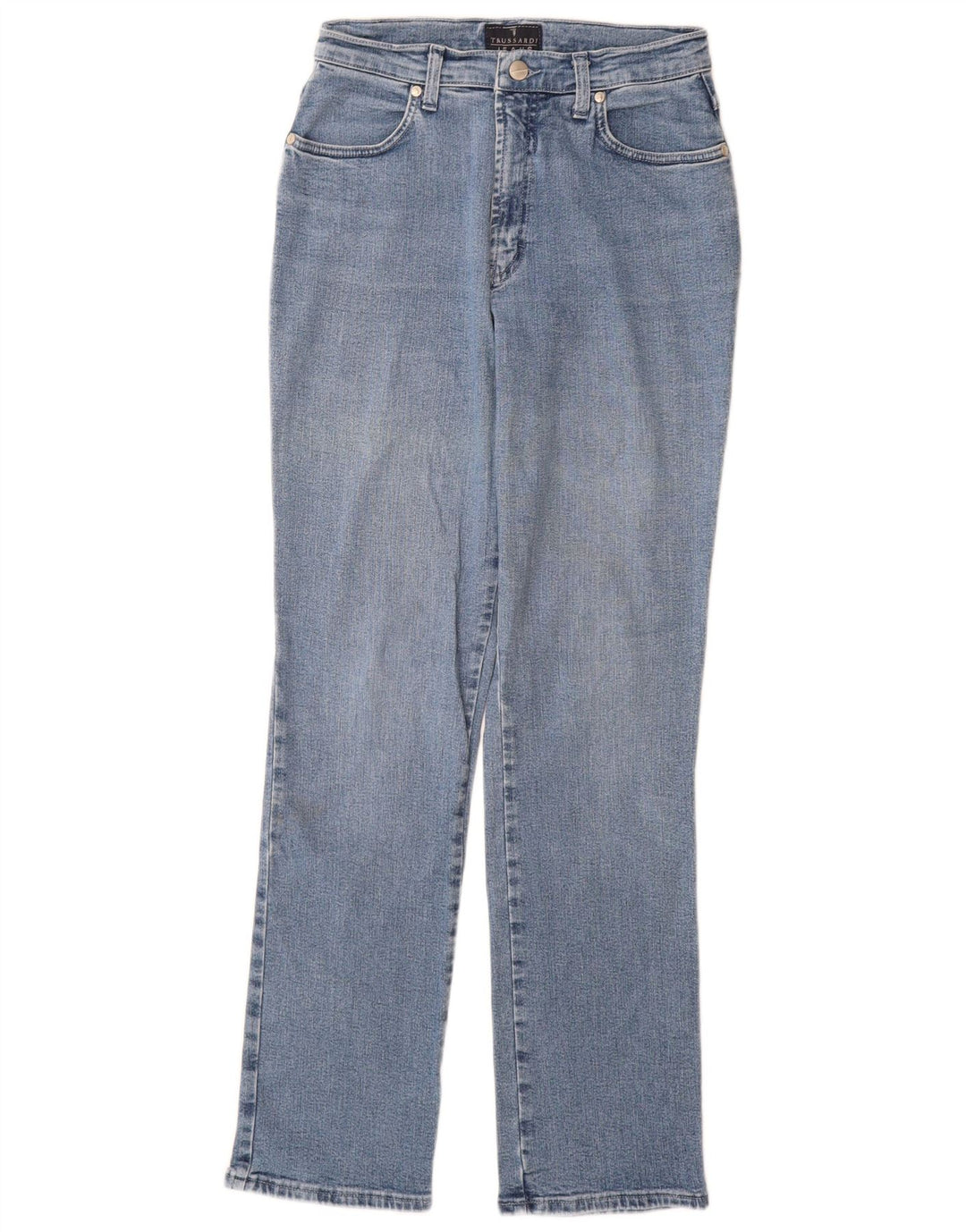 Jeans retos femininos Trussardi W27 L31 algodão azul