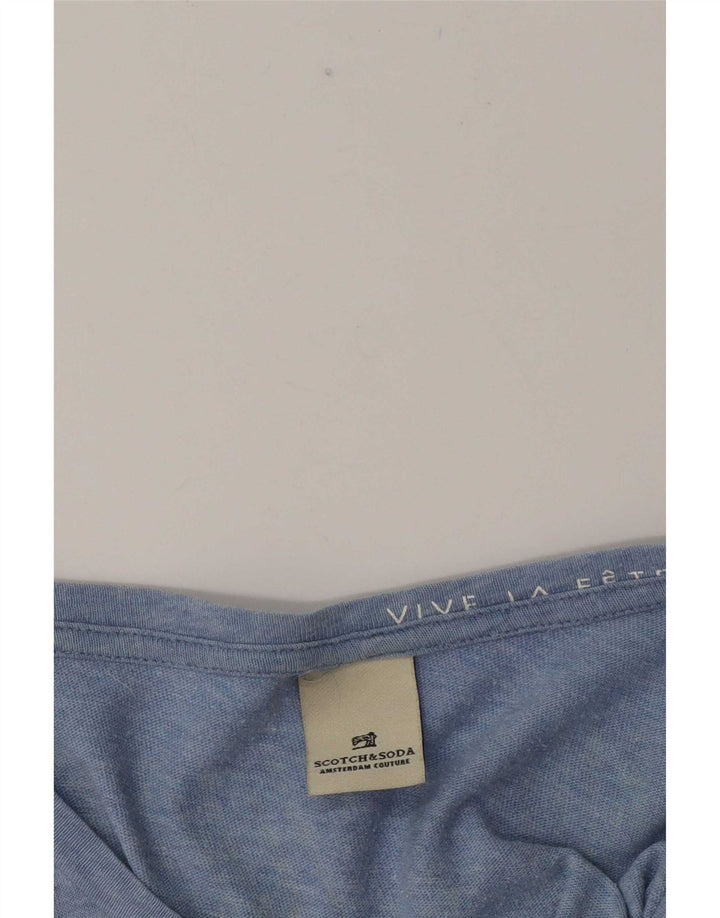 Camiseta gráfica masculina Scotch & Soda XL azul