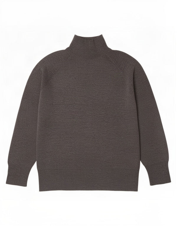 Suéter feminino Zara com gola tartaruga Reino Unido 16 grande viscose cinza