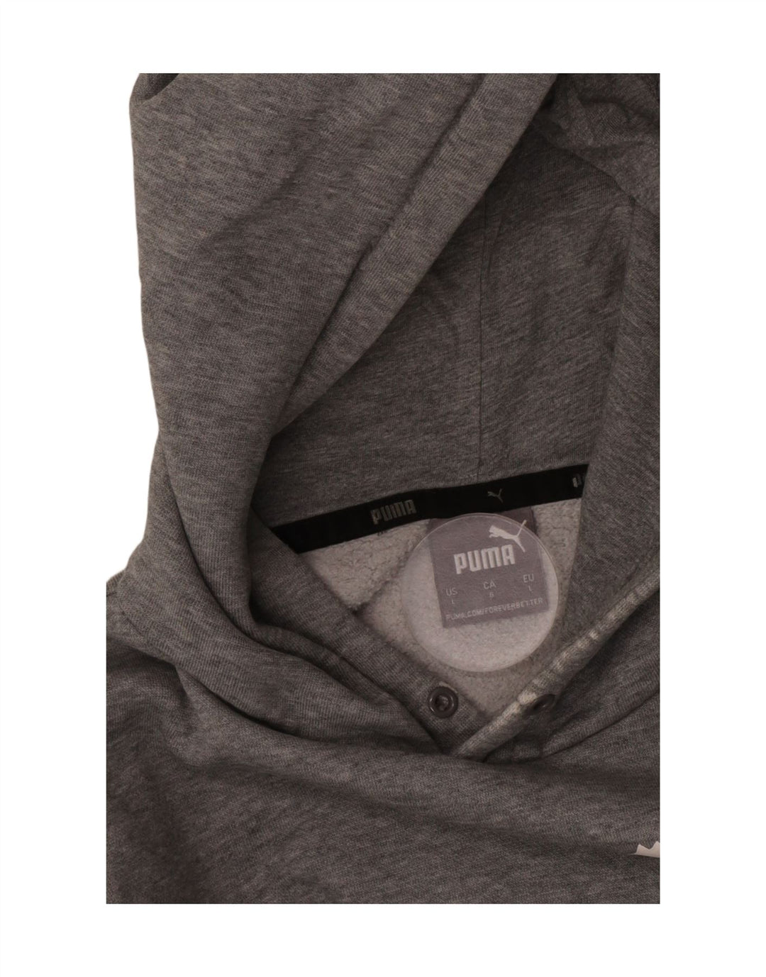 Suéter com capuz gráfico masculino Puma grande cinza