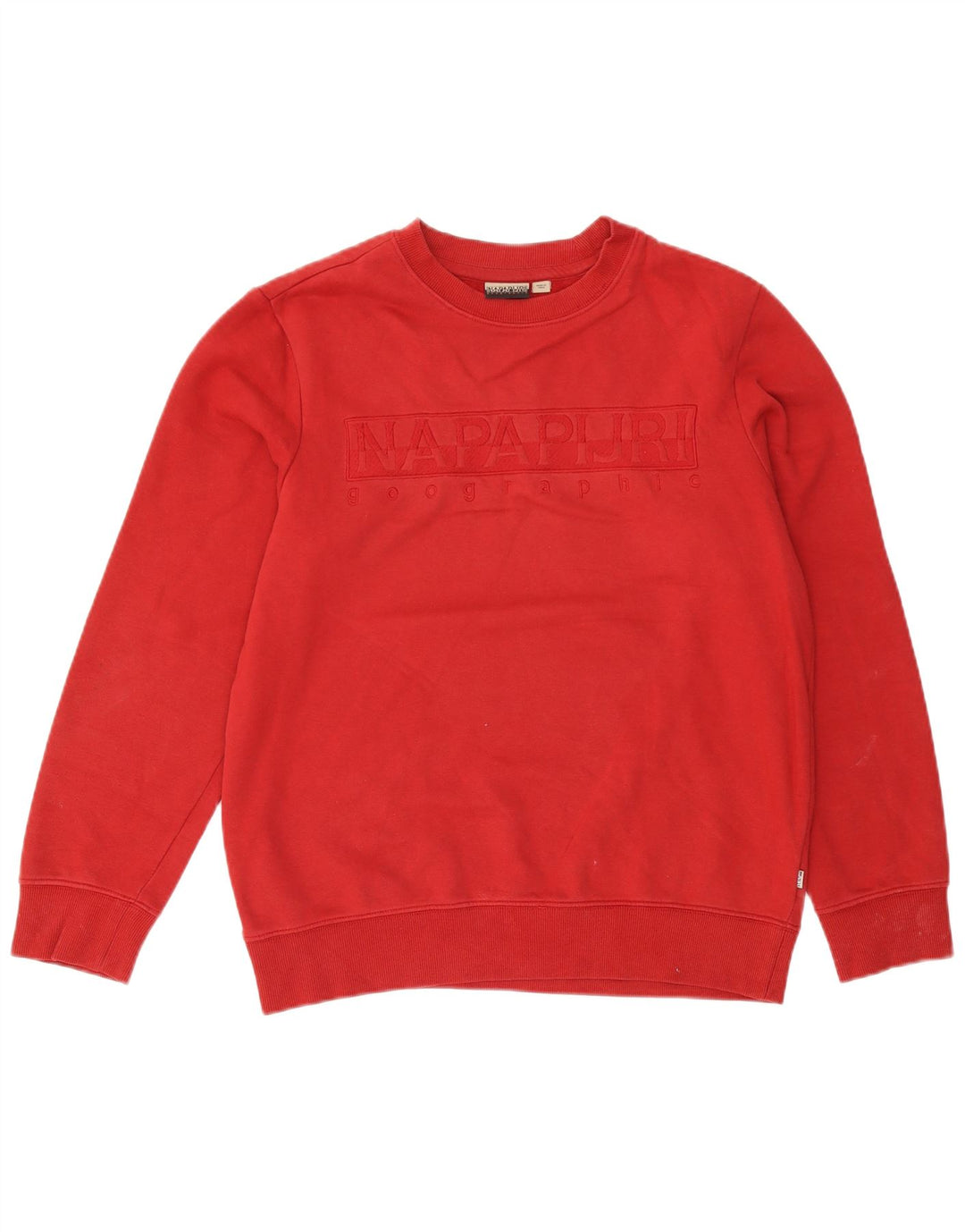 Moletom masculino com estampa geográfica Napapijri, moletom médio de algodão vermelho