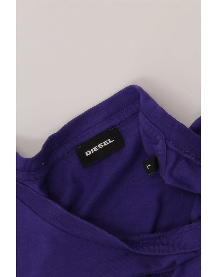 Diesel camiseta feminina gráfica top grande roxo clássico