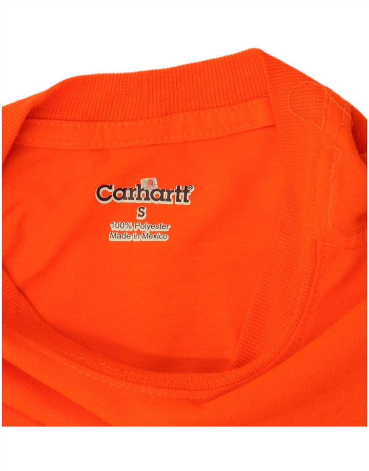 Carhartt Mens Top Manga Longa Pequena Laranja Poliéster