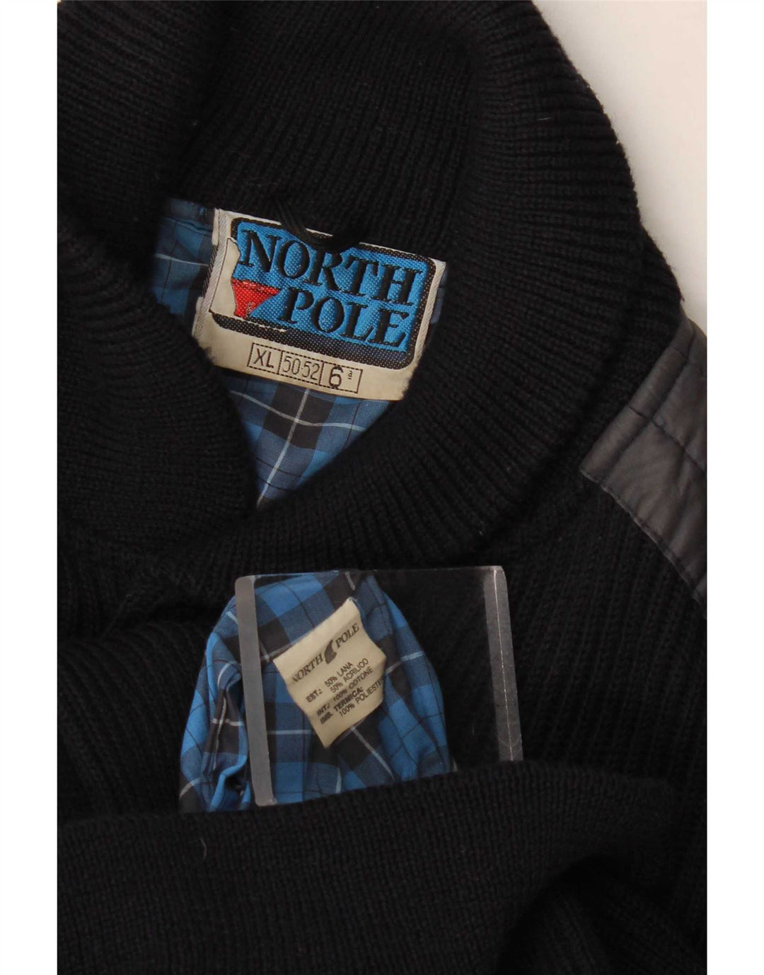 Suéter cardigã masculino North Pole XL lã azul marinho