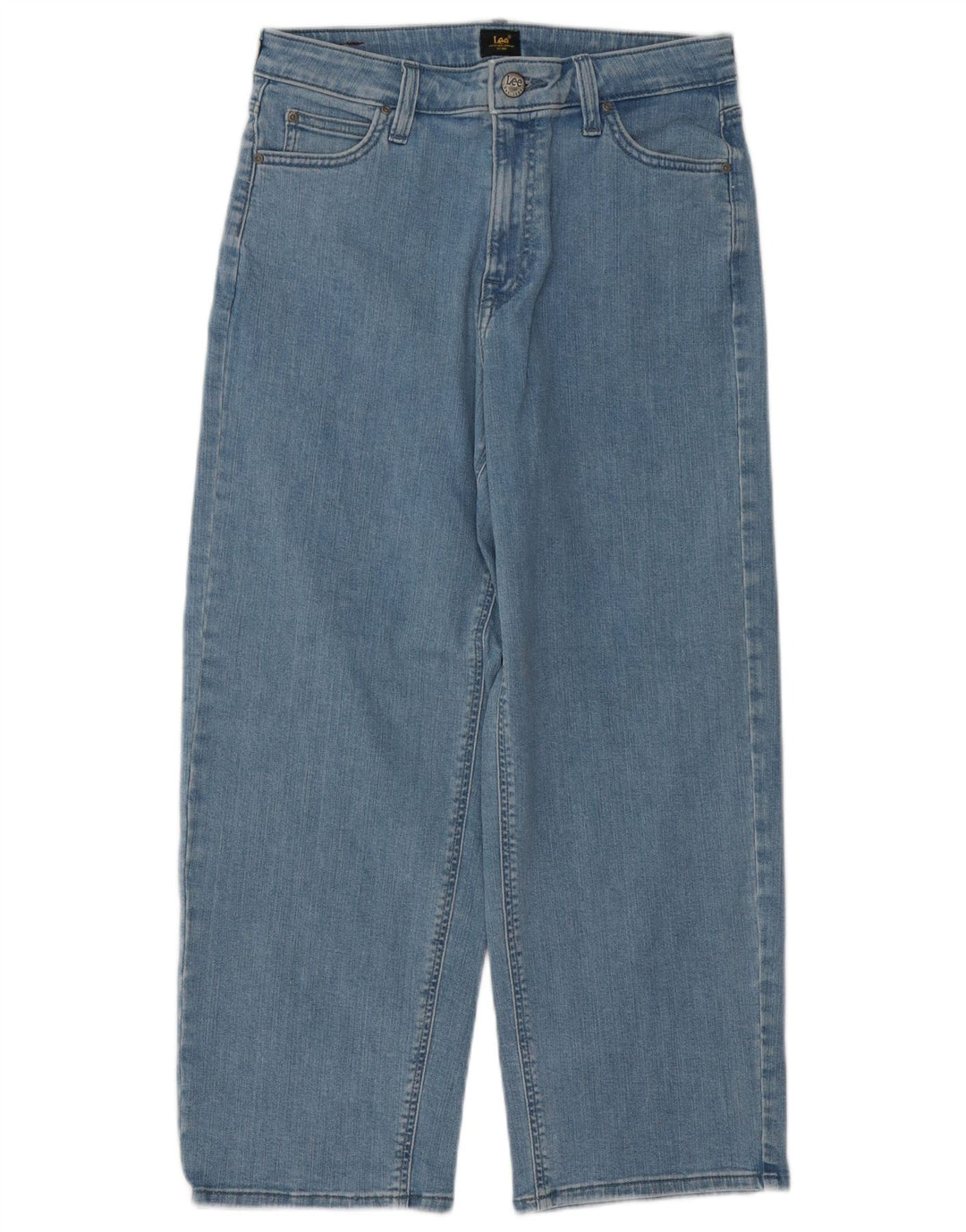 Lee Womens Crop Wide Leg Jeans W29 L25 Azul Algodão