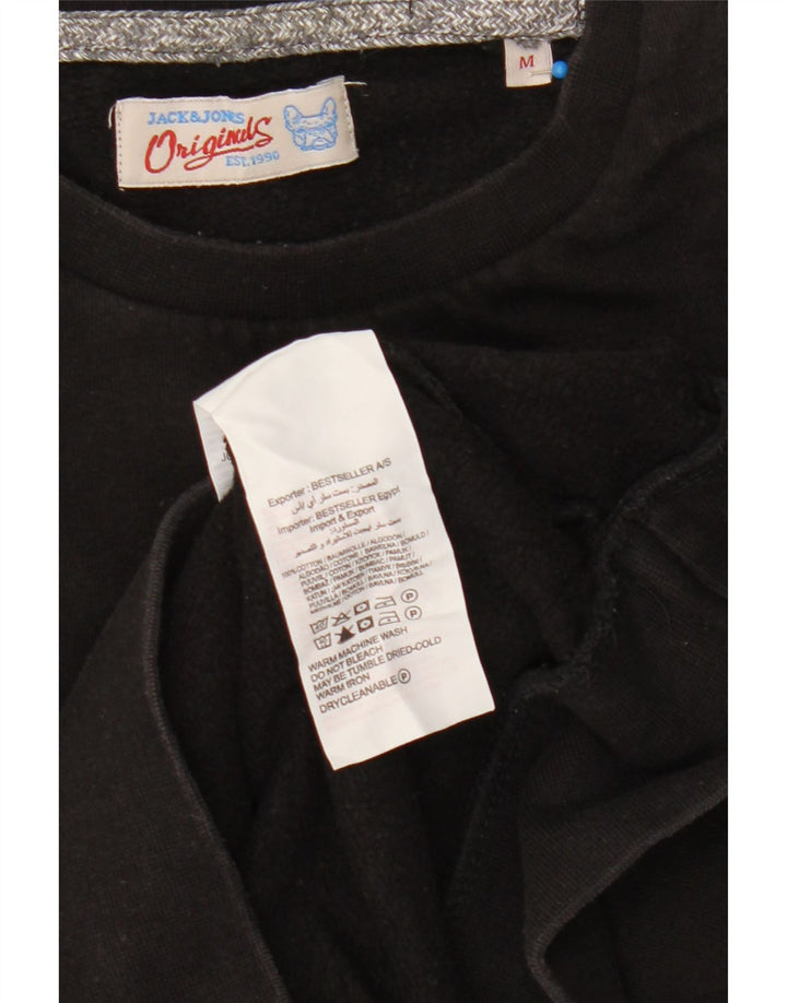 Jack & Jones moletom gráfico masculino jumper médio algodão preto