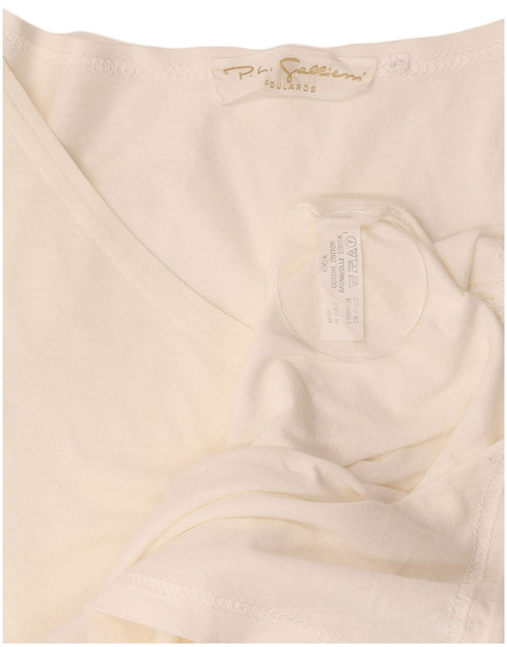 Camiseta gráfica feminina vintage Top IT 44 algodão branco médio