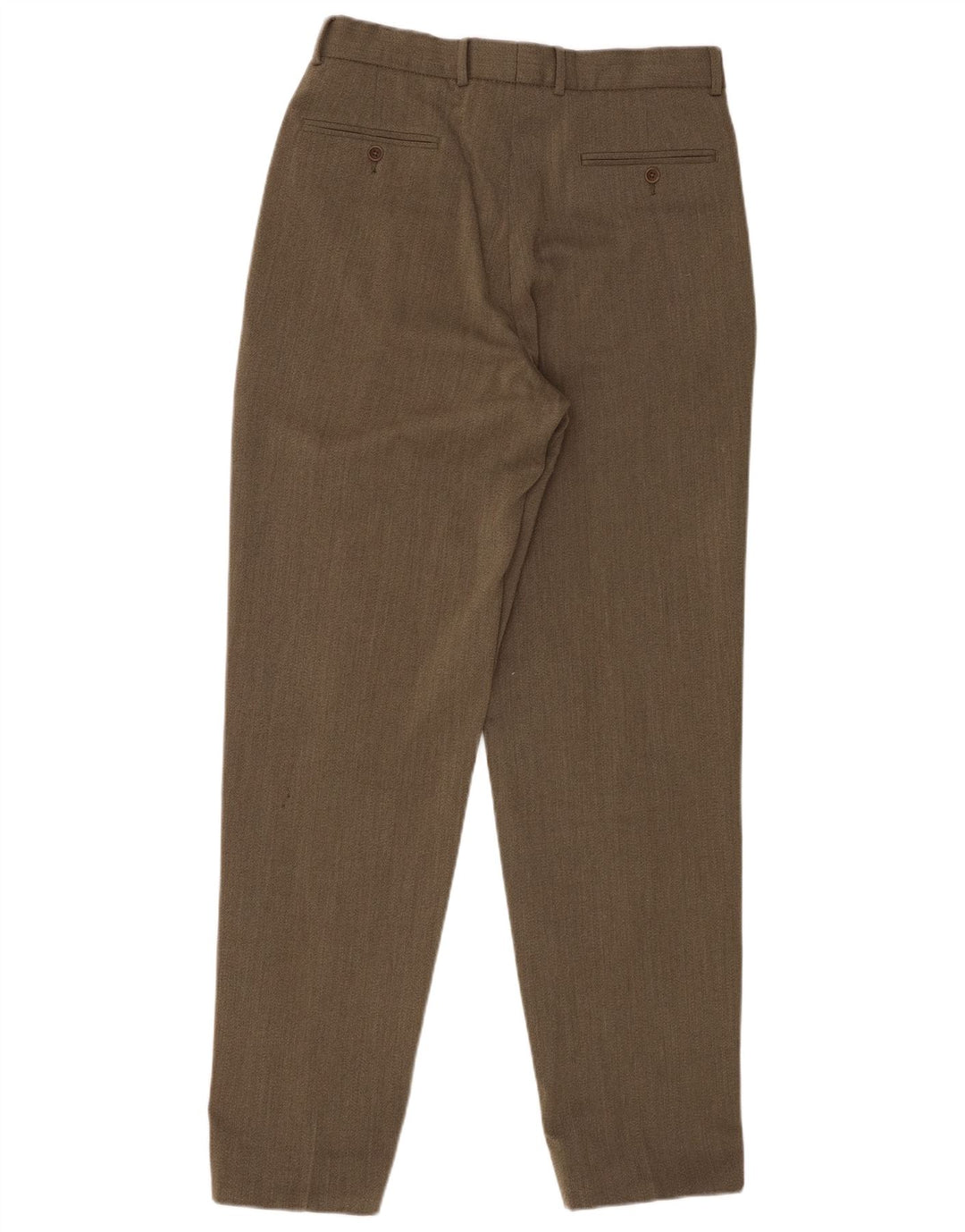 Calça masculina Marks & Spencer com pregas W32 L33 cáqui nova lã