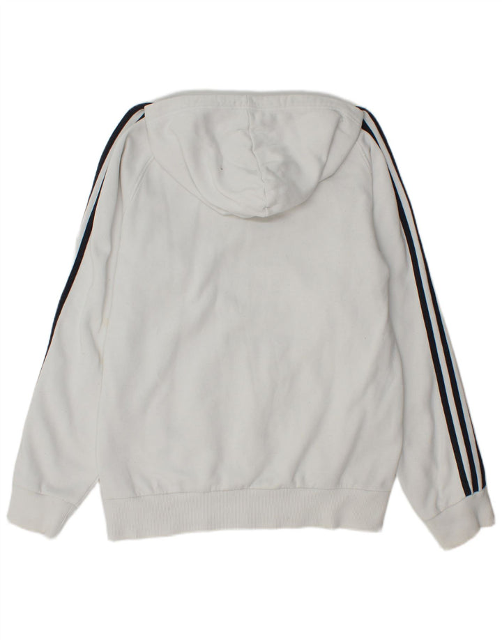 Adidas Mens Hoodie Jumper Médio Algodão Branco