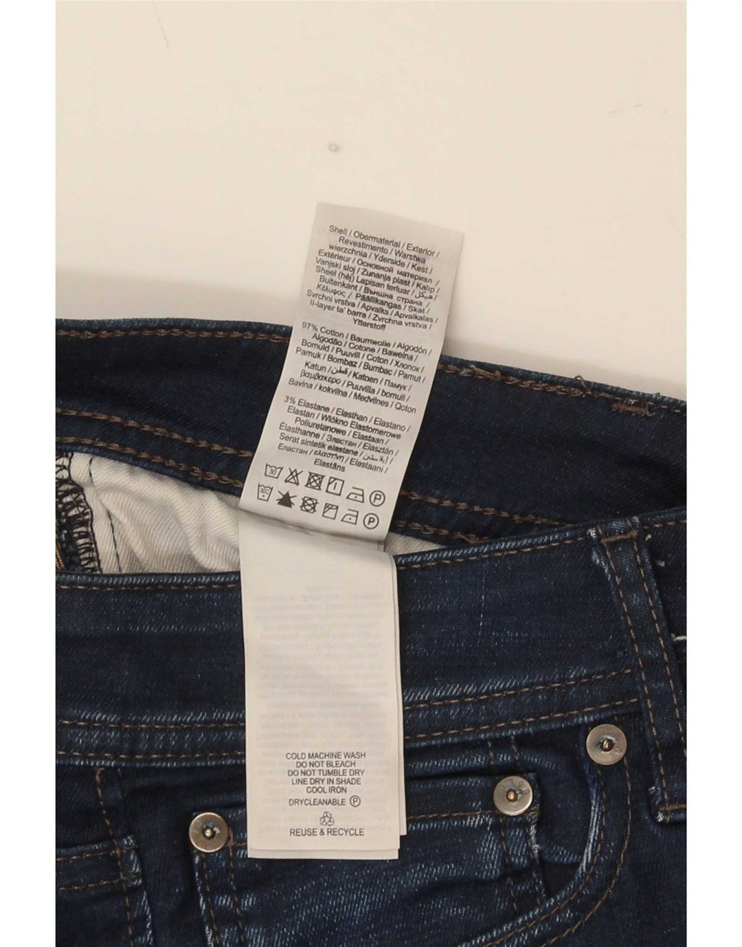Jack & Jones Masculino Tim Slim Jeans W30 L30 Azul Marinho Algodão