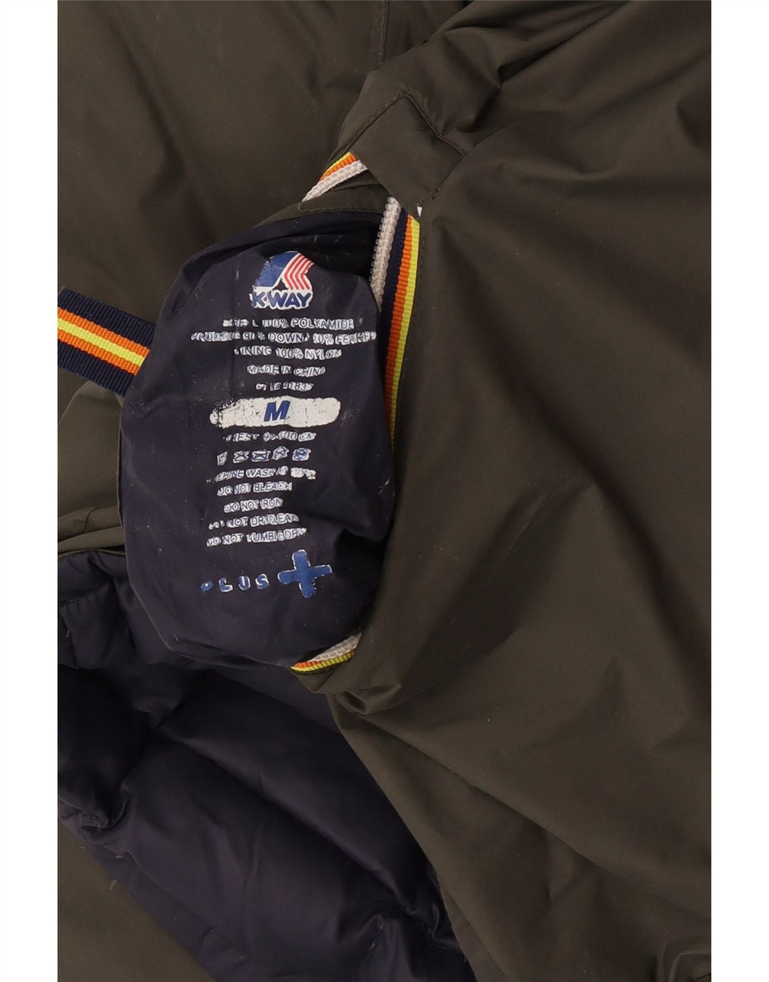 Jaqueta masculina acolchoada reversível com capuz K-Way UK 38 poliamida verde médio