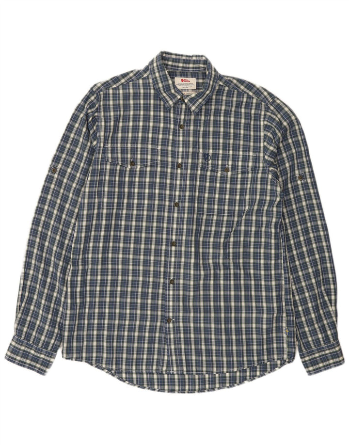 Camisa masculina Fjall Raven de ajuste regular grande azul xadrez Lyocell