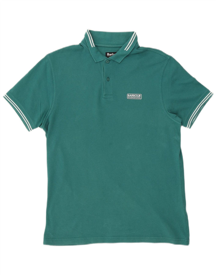 Camisa polo masculina BARBOUR algodão verde médio