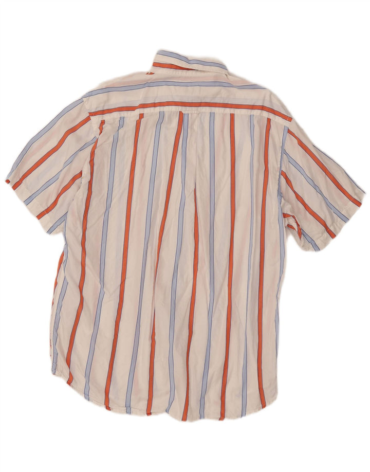 Camisa masculina de manga curta ENRICO COVERI tamanho 42 listrado branco grande