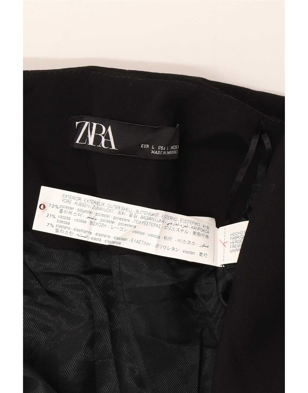 Jaqueta Blazer Feminina Zara Reino Unido 14 Grande Poliéster Preto