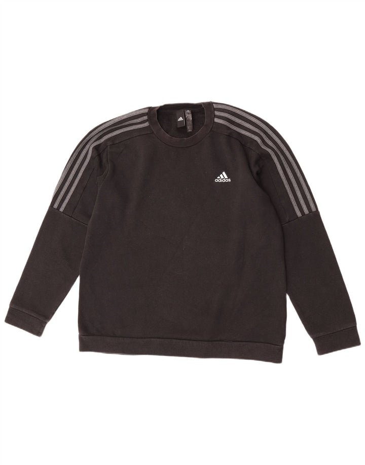 Adidas Mens Moletom Jumper Médio Algodão Preto