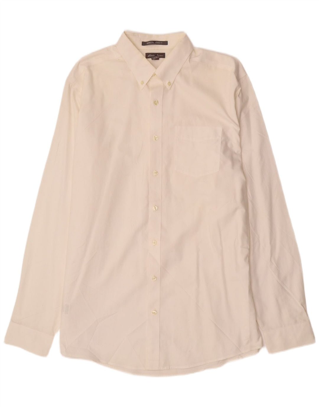EDDIE BAUER Camisa masculina clássica de ajuste grande de algodão branco