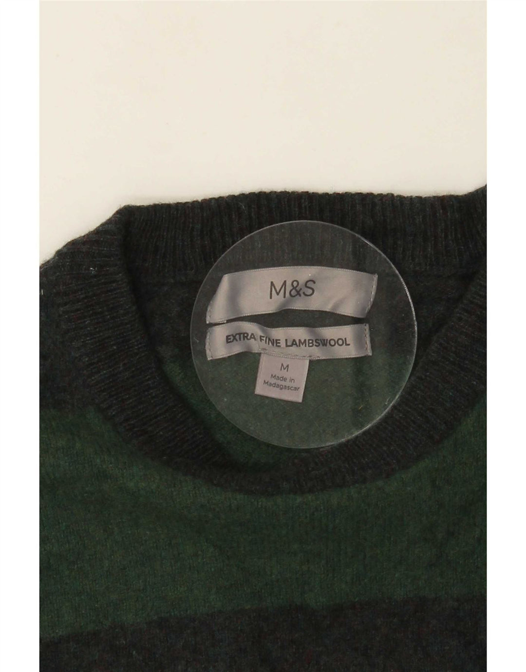 Suéter Marks & Spencer Boys com gola redonda 14-15 anos verde médio