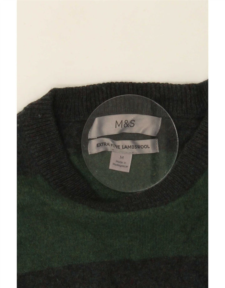 Suéter Marks & Spencer Boys com gola redonda 14-15 anos verde médio