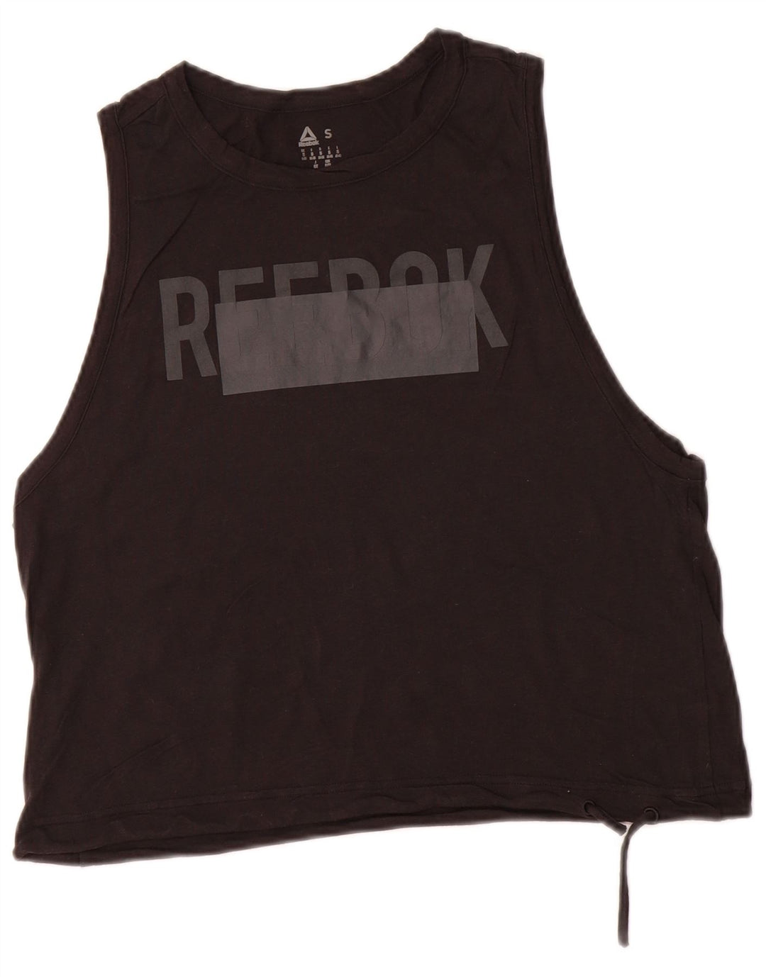 Reebok Womens Graphic Vest Top UK 8/10 Pequeno Preto