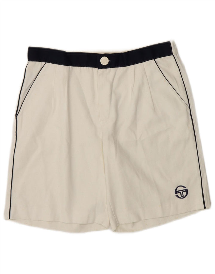 Sergio Tacchini Shorts feminino casual IT 46 grande W32 branco colorblock