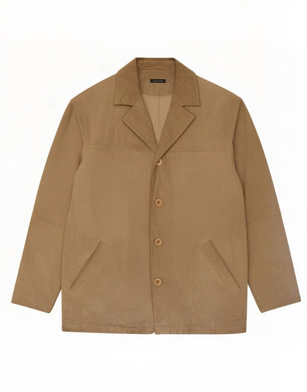 Jaqueta masculina de camurça Angelo Litrico Reino Unido 42 XL couro marrom