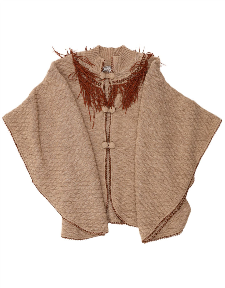 ONYX Poncho Jumper feminino tamanho único lã bege