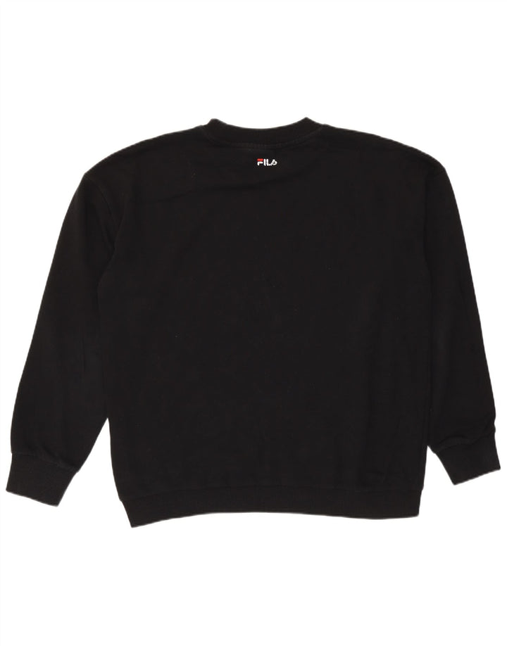 Fila moletom gráfico masculino jumper grande algodão preto