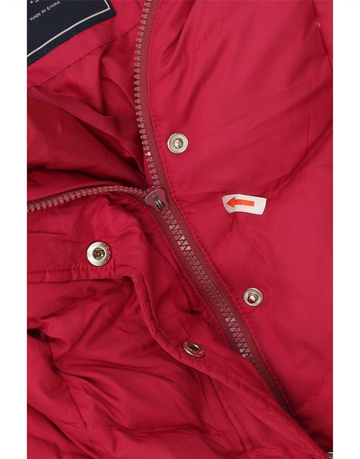 Jaqueta acolchoada com capuz feminina Tommy Hilfiger UK 10 poliéster rosa pequeno