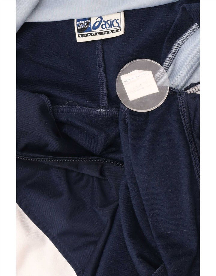 Asics Mens Tracksuit Top Jacket Médio Azul Marinho Colourblock Poliéster
