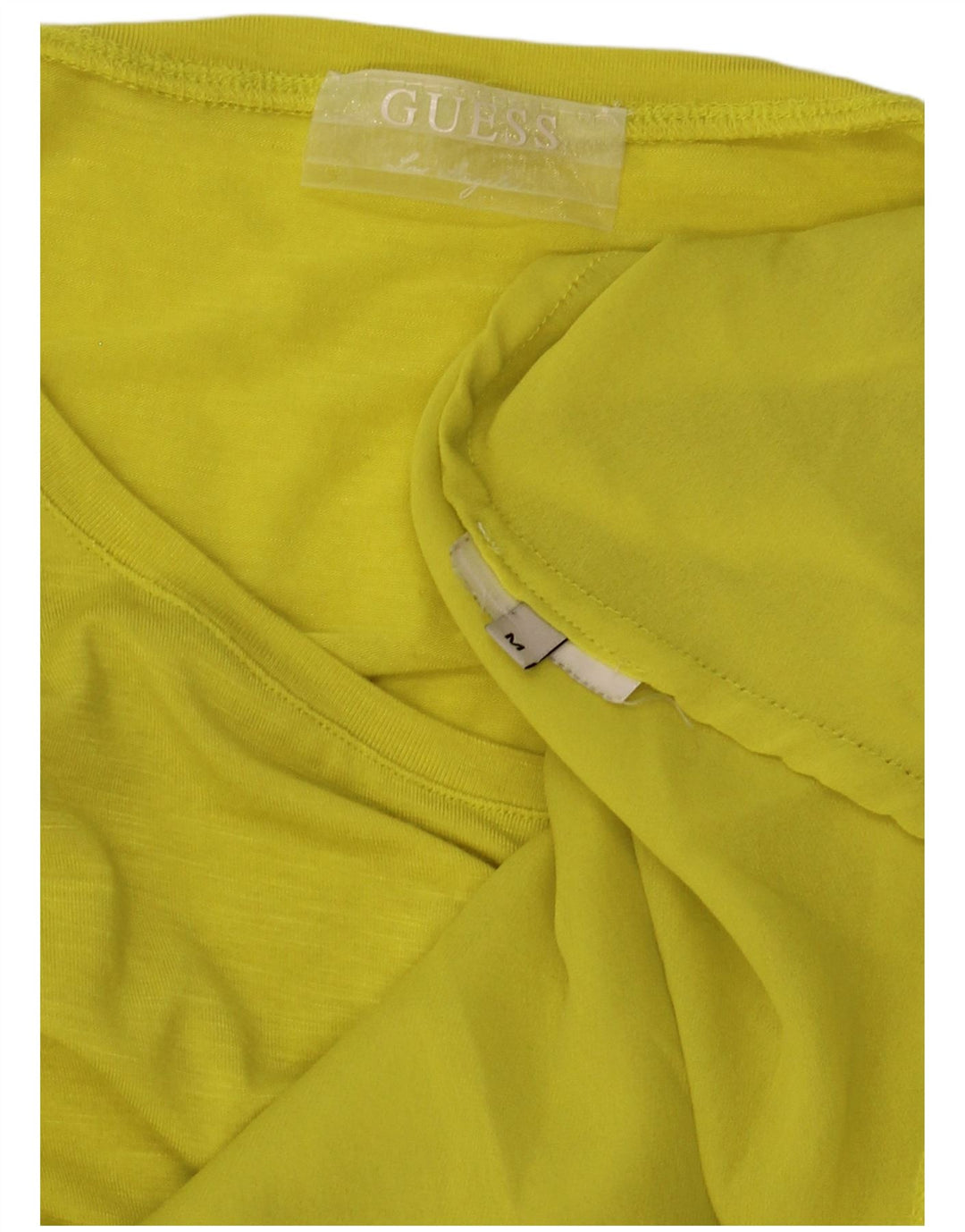 Guess Vestido túnica feminino sem mangas UK 14 Médio Amarelo
