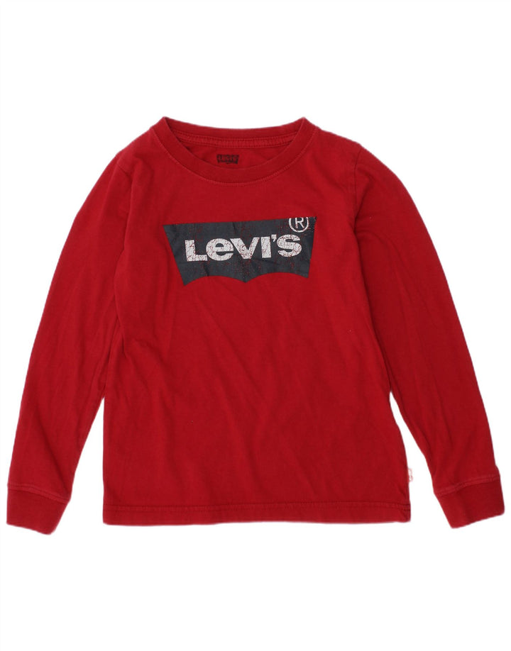 LEVI'S Girls Graphic Top manga comprida 4-5 anos vermelho