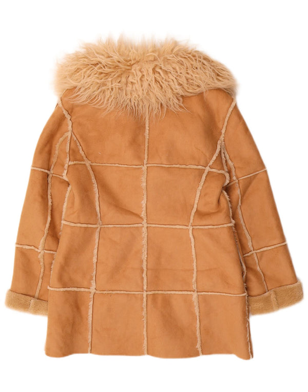 Sobretudo feminino Sherpa URBAN OUTFITTERS UK 6 XS Poliéster Bege