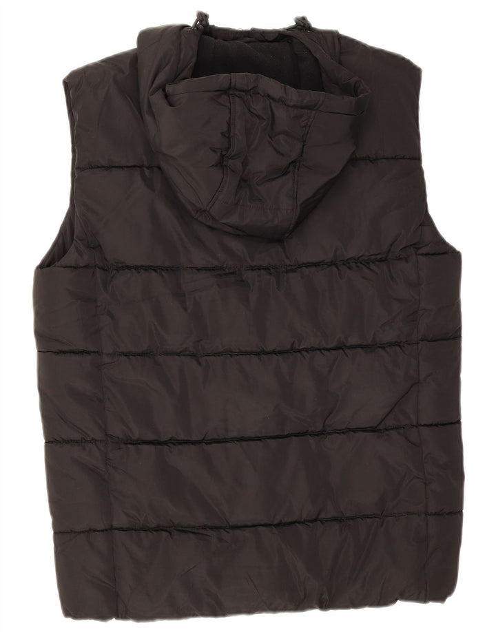Colete acolchoado com capuz masculino Superdry UK 36 pequeno poliéster preto