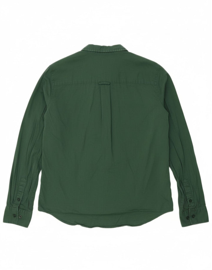 Camisa feminina BENETTON UK 10 pequeno algodão verde