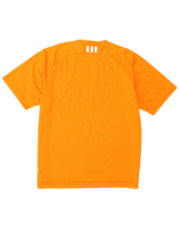 Adidas Mens Climalite Camiseta Top Grande Laranja Poliéster